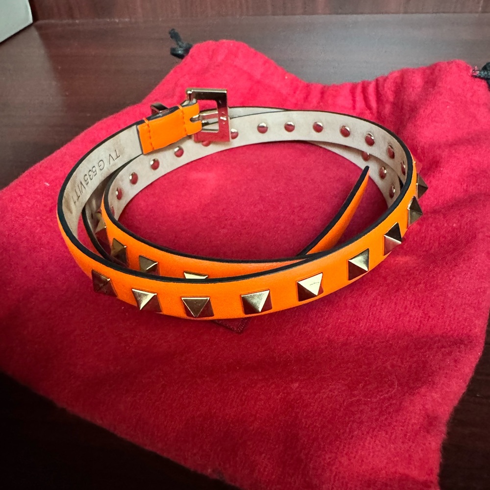 Valentino Garavani Orange Studded Belt